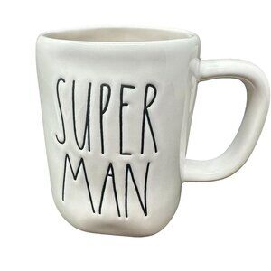 Rae Dunn Super Man Mug Large Coffee Cup Ceramic Magenta LL Farmhouse Gift 20oz